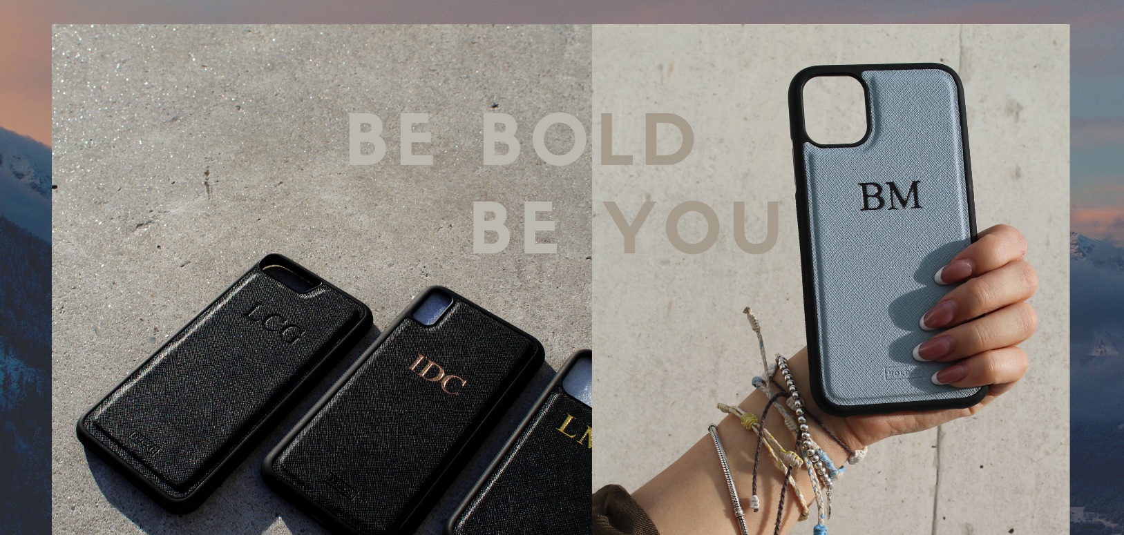 Bold leather iphone cases. Stylish and elegant. Saffiano Leather. Be Bold Be you